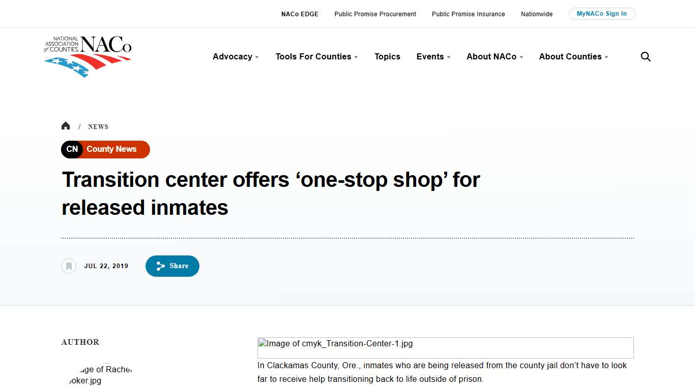 Transition center offers ‘one-stop shop’ for released inmates National Association of Counties